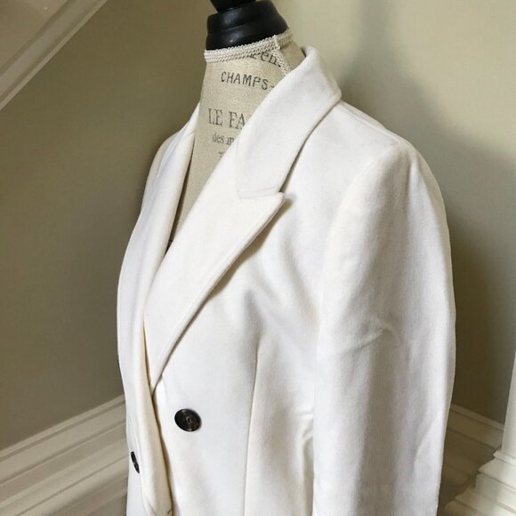 NWT JCrew Double Breasted Top Coat Womens 2 Ivory Cream Italian Cloth Wool NEW - Picture 7 of 13